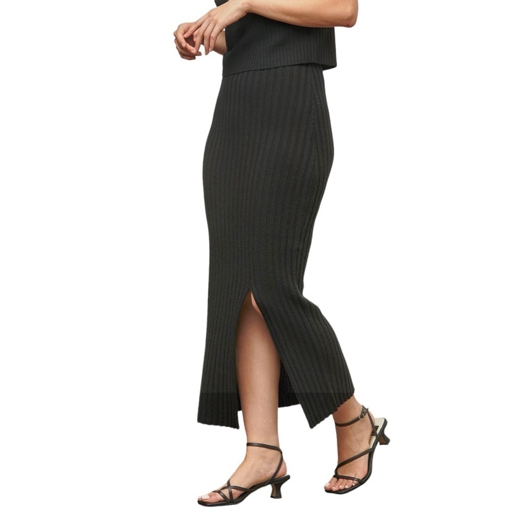 GREY VEN‎ The Hutton Cashmere Blend Ribbed Midi Skirt